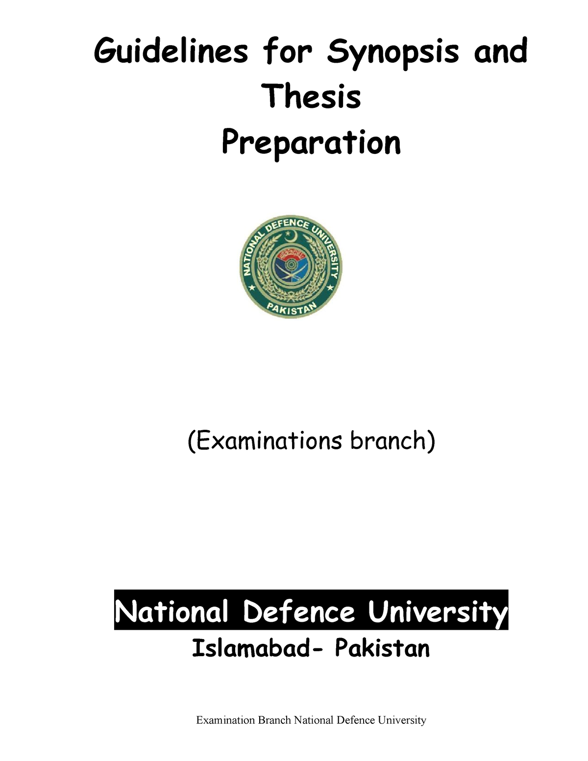 Guidlines For Thesis 2 Guidelines For Synopsis And Thesis Preparation