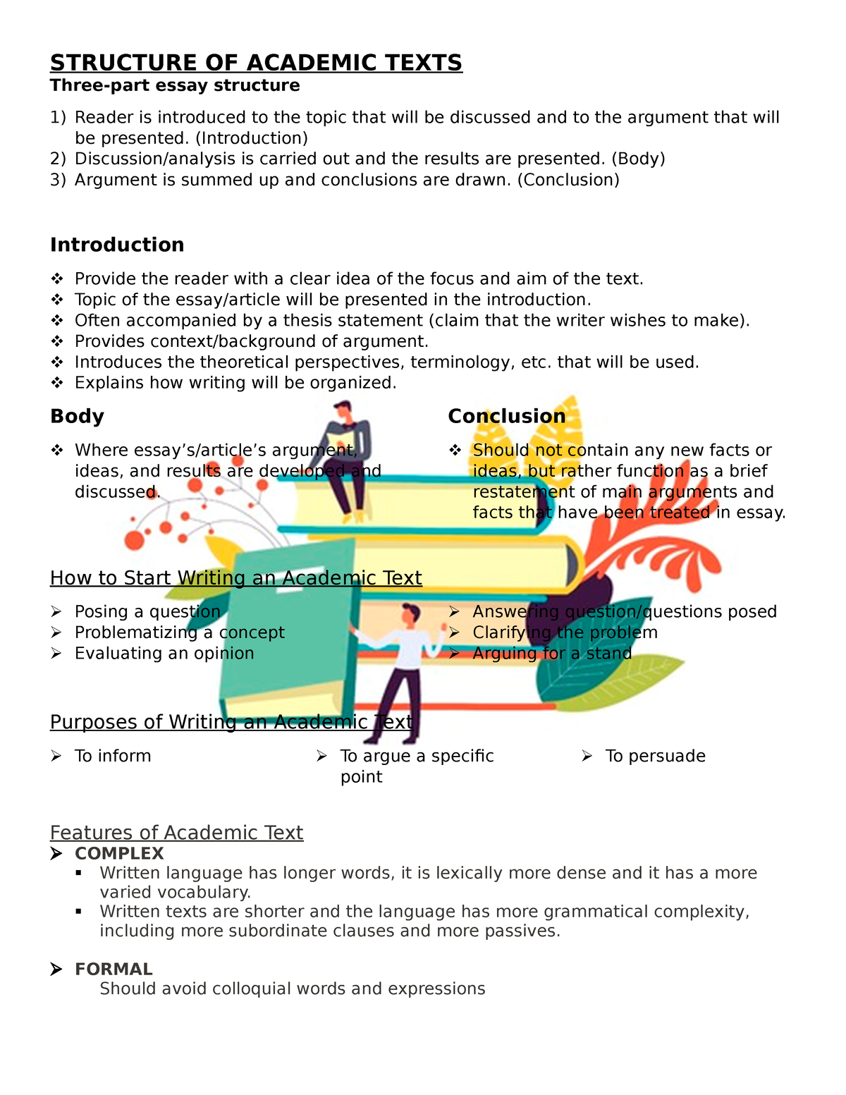 explain the three part essay structure