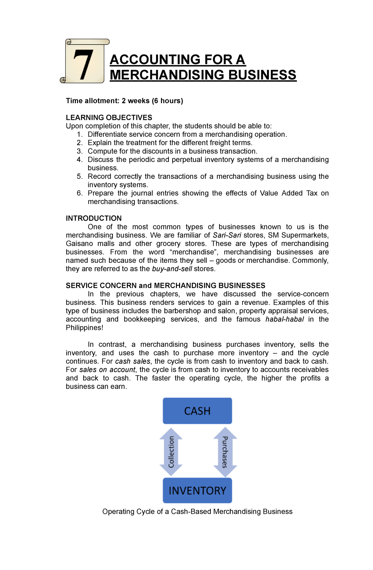 Accounting For A Merchandising Business - ACCOUNTING FOR A ...