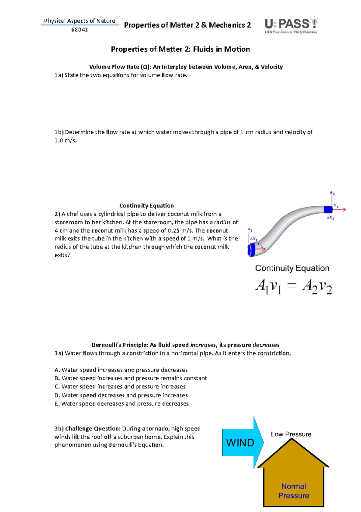 Properties of Matter 2 and 'Mechanics 2: Practice Questions - 068041 ...