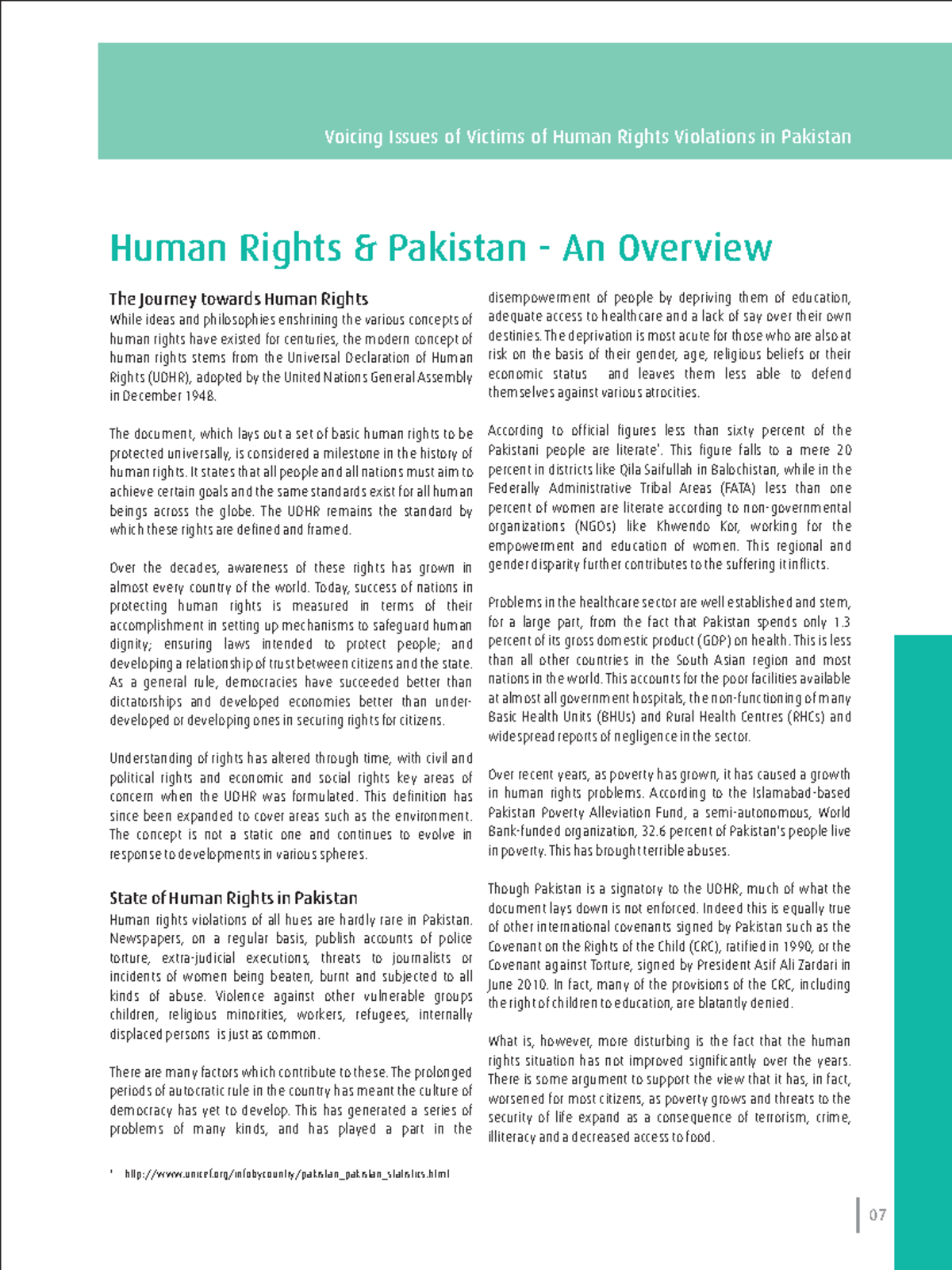 essay on human rights in pakistan