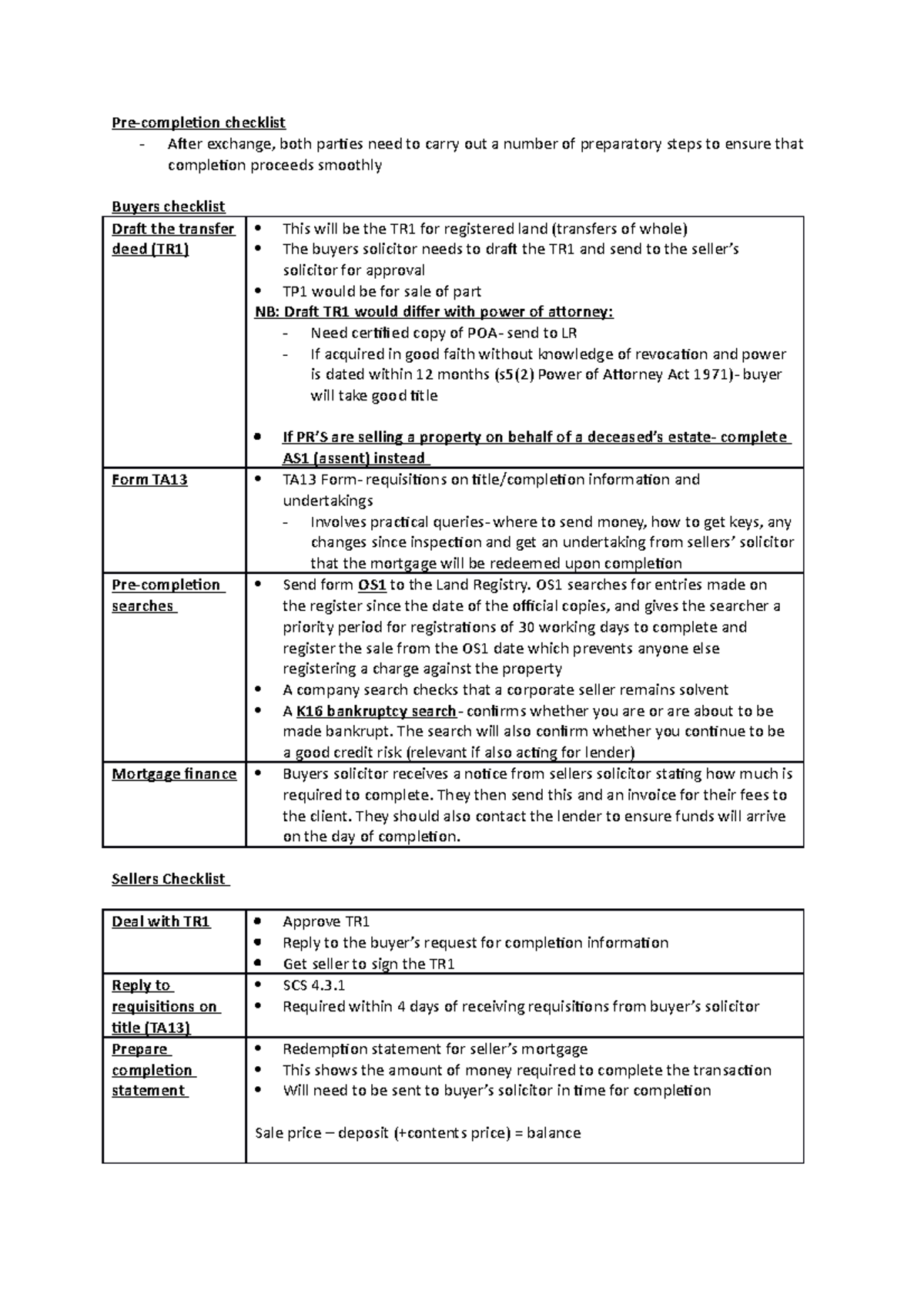 12. Pre Completion Checklist - Pre-completion checklist - After ...