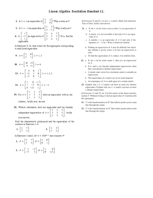 Recitation Handout 4 - !