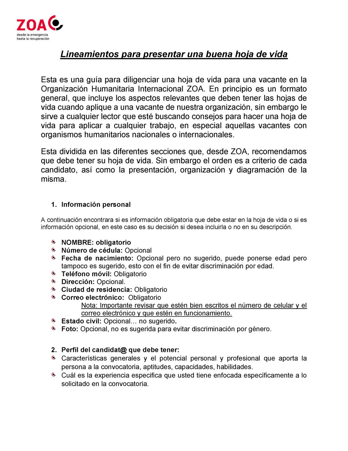 Como Hacer Una Hoja De Vida Lineamientos Para Presentar Una Buena Hoja De Vida Esta Es Una 9599