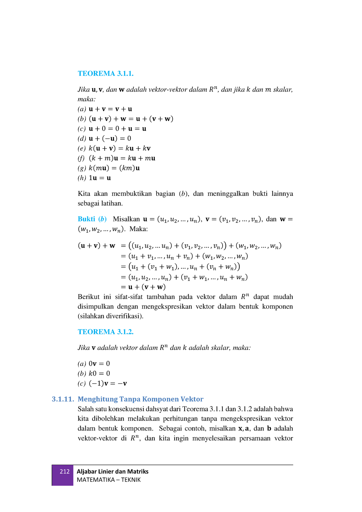 9 - Tugas - 212 Aljabar Linier Dan Matriks MATEMATIKA – TEKNIK TEOREMA ...