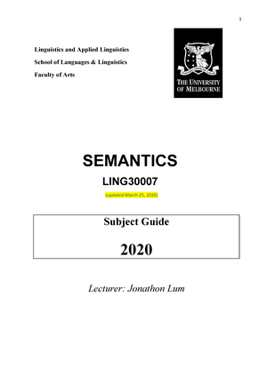 Semantics Course Syllabus Studocu