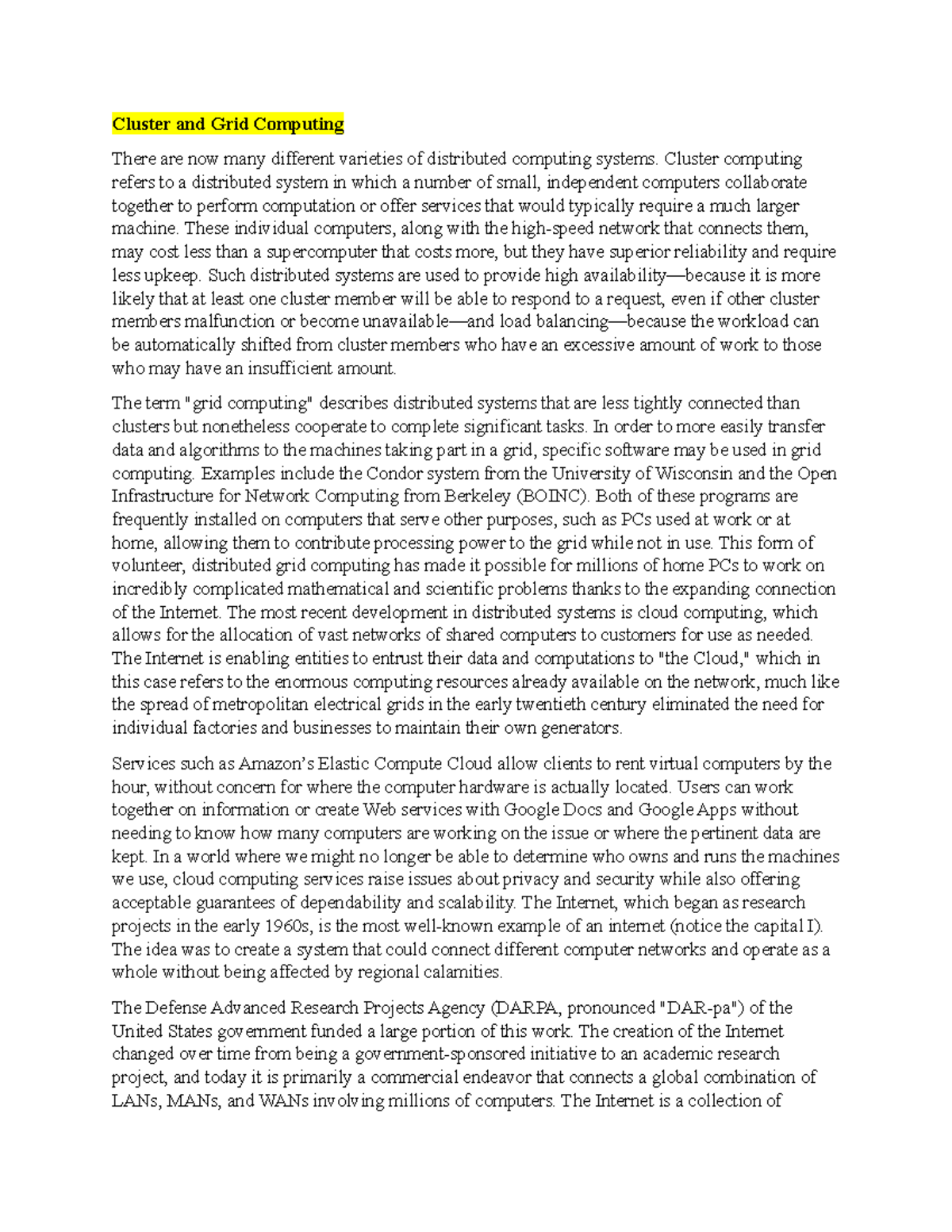 Cluster and Grid Computing - Cluster and Grid Computing There are now ... image.