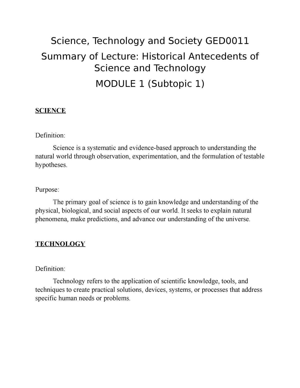 STS Module 1 Historical Antecedents Of Science And Technology - Science ...