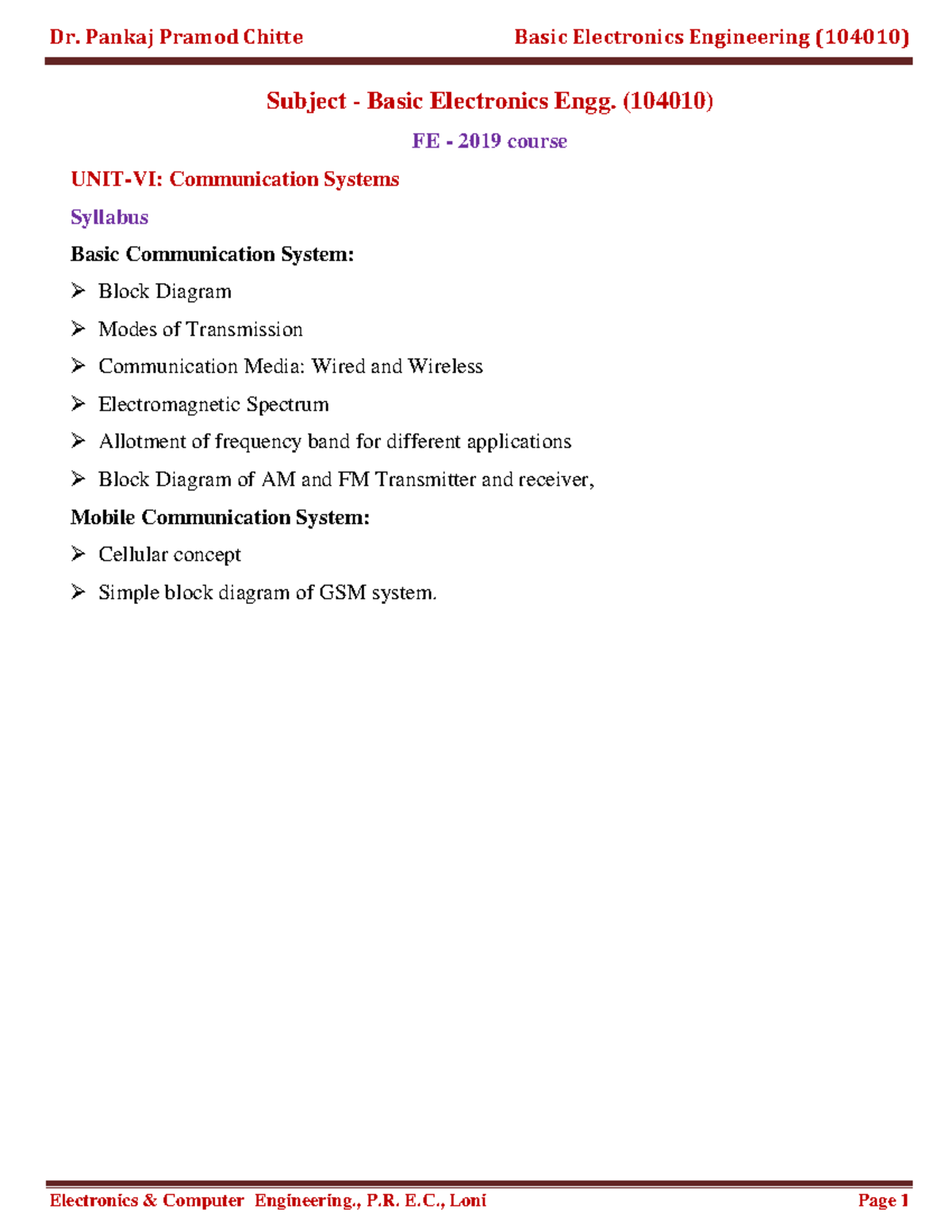 BXE Unit 5 Study Notes - Subject - Basic Electronics Engg. (104010) FE ...