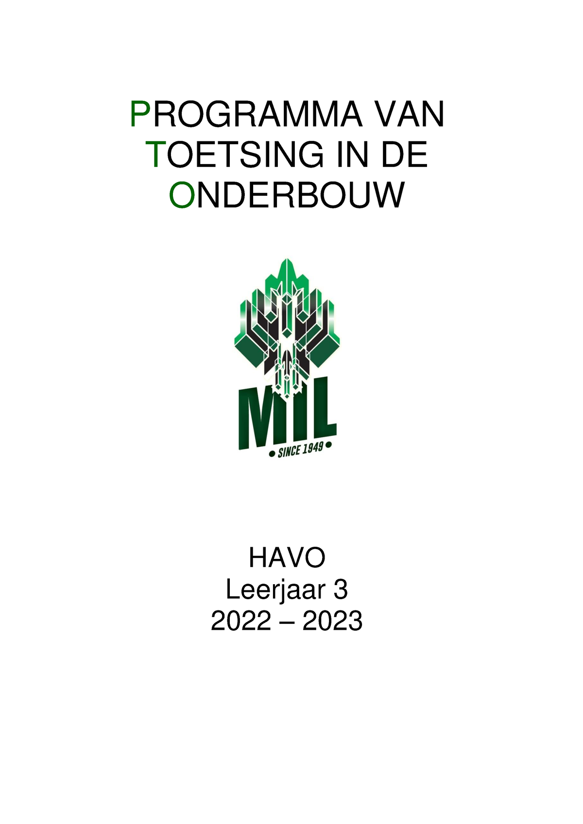 PTO H3 22-23 - .................... - PROGRAMMA VAN TOETSING IN DE ...