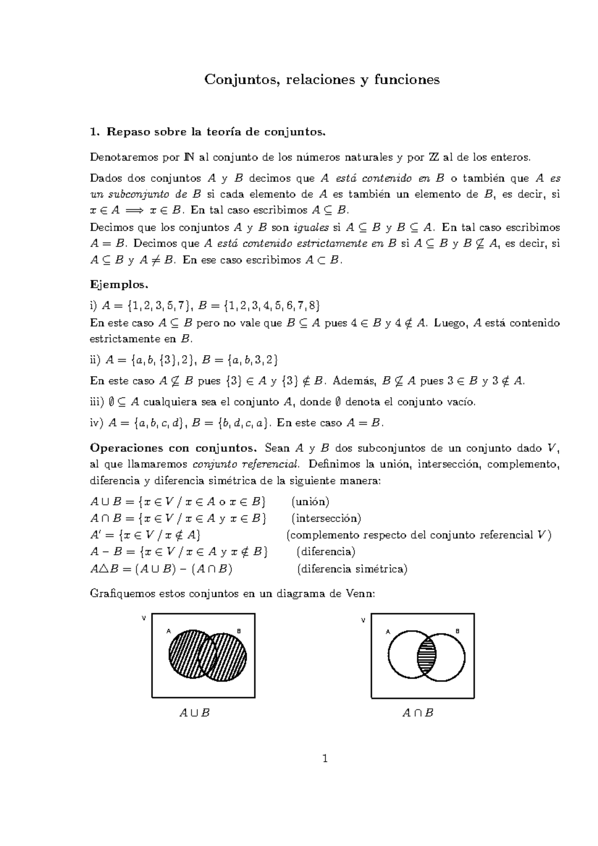 Revision Sobre Conjuntos Logica Matematica Y Funciones Lineales Y ...