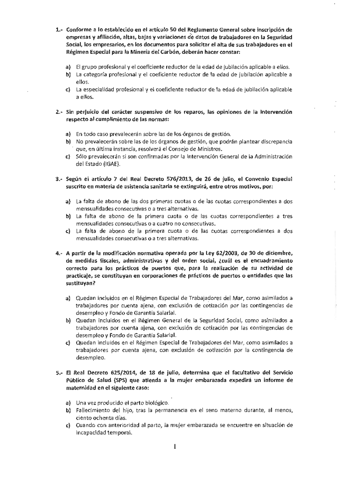 Cuestionario De Examen Del Primer 1º Ejercicio De Derecho Sindical ...