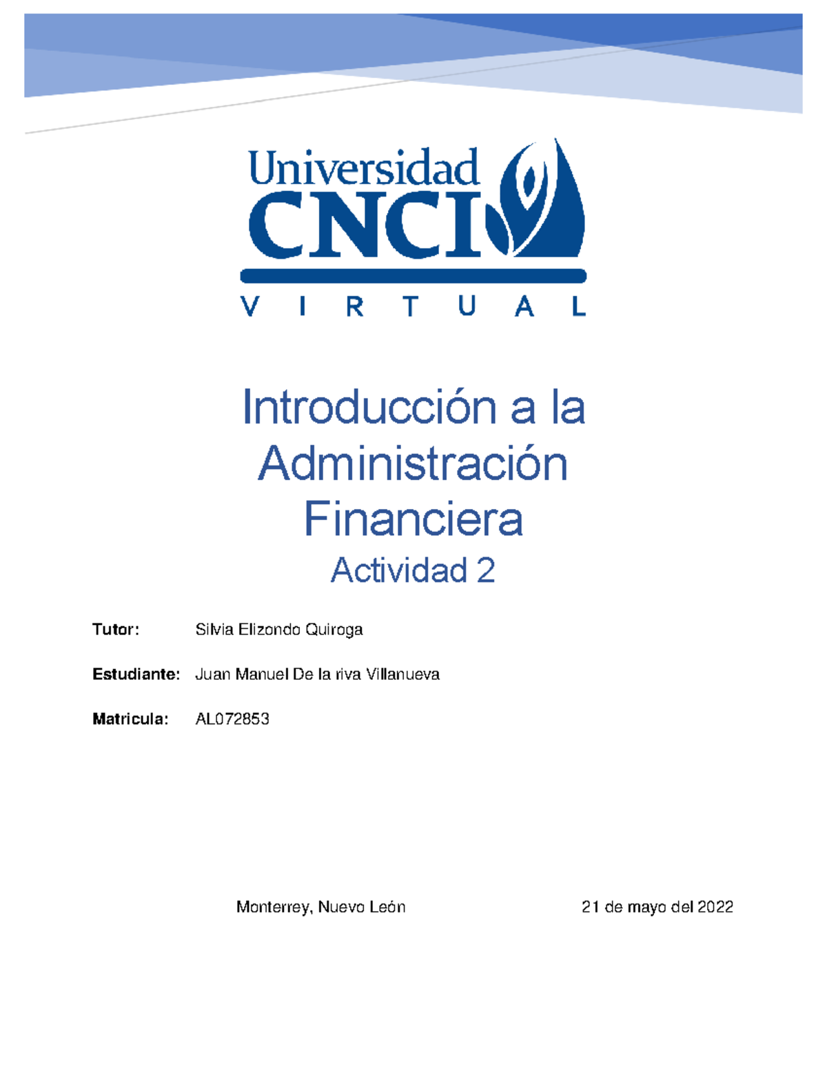 Actividad 2 - Introducción A La Administración Financiera ...