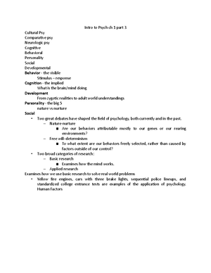 Ch 3 psych - chapter 3 lecture notes with David weber - Ch 3 psych ...