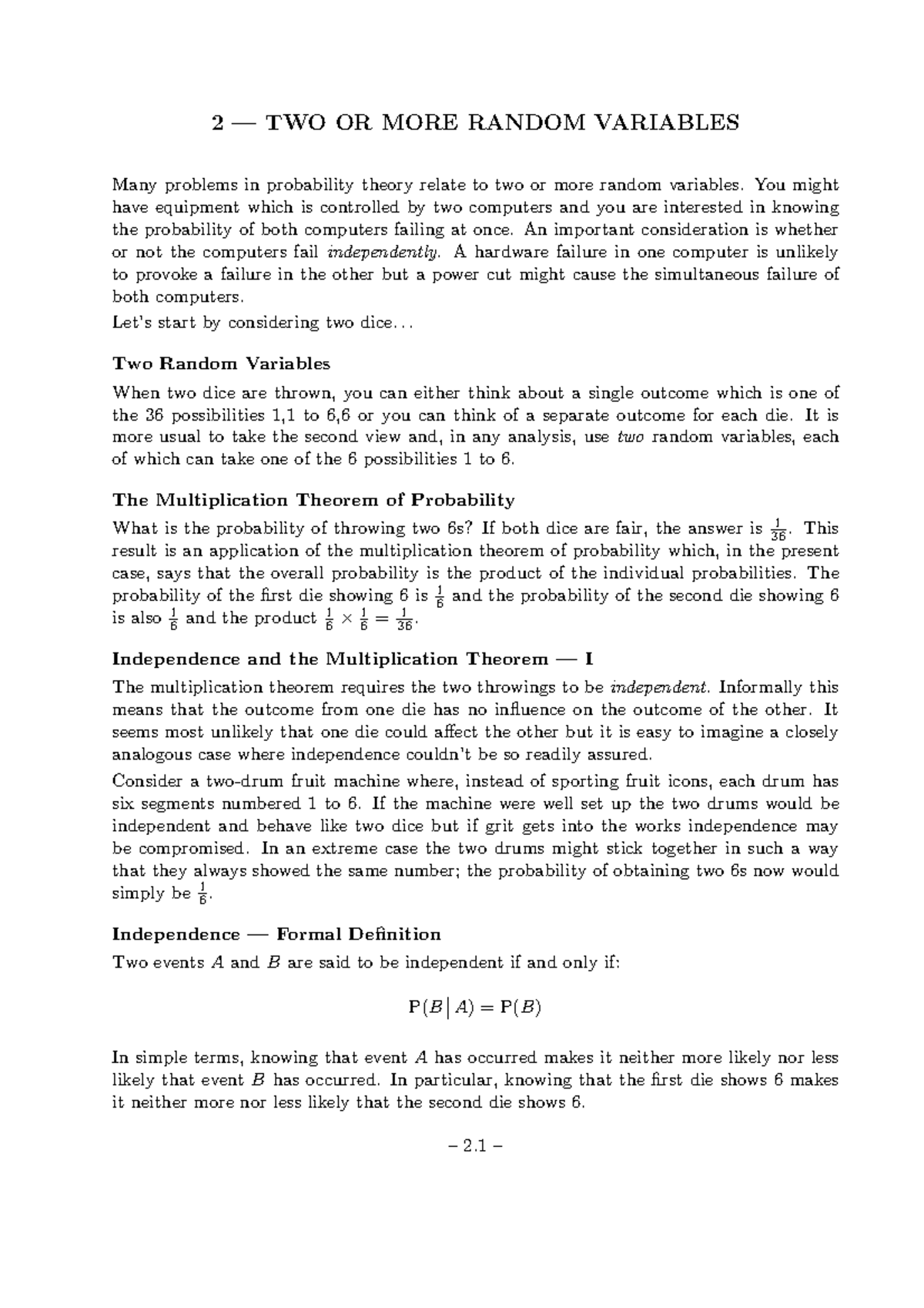 2 Two Or More Random Variables Studocu