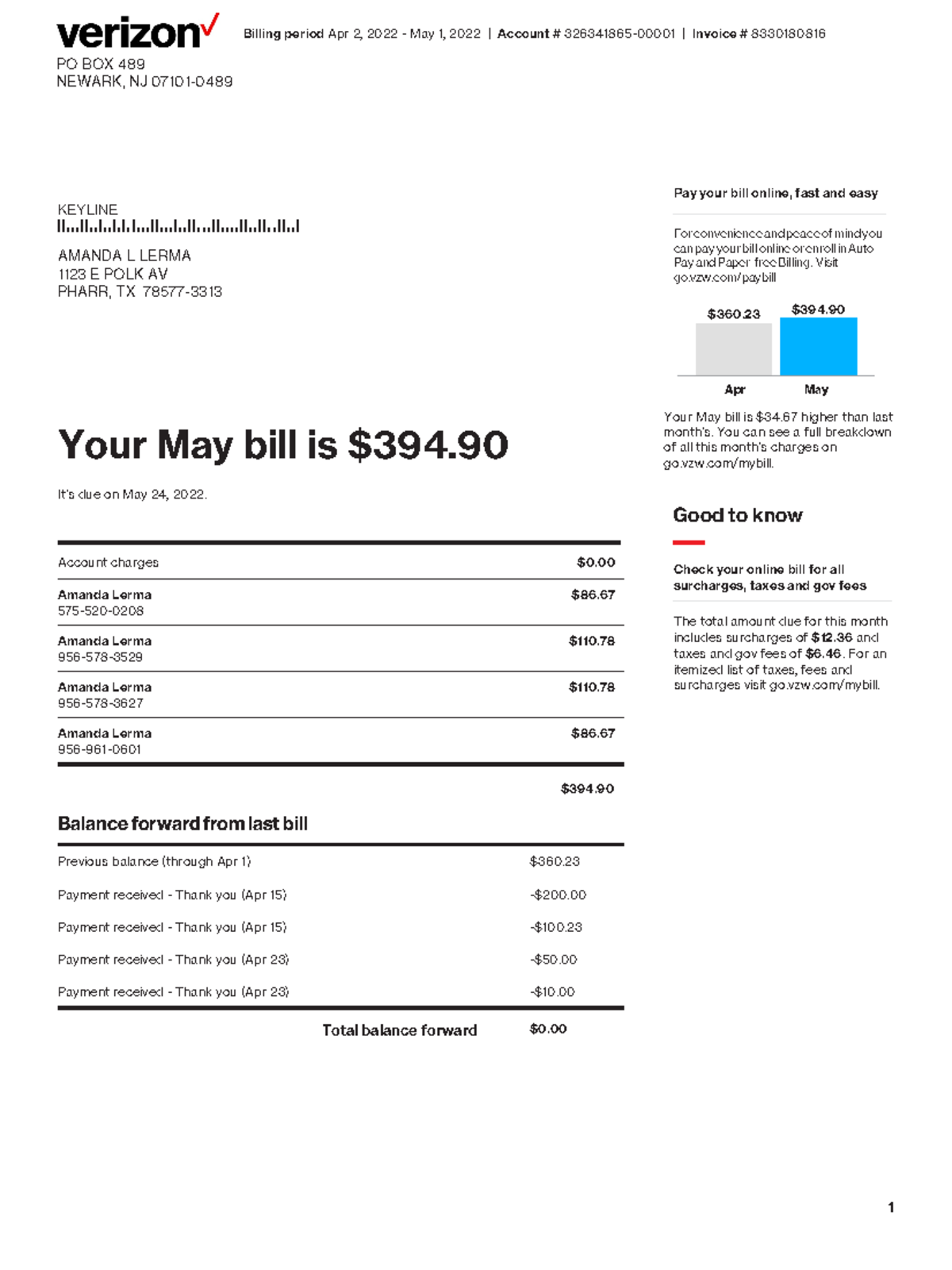 Deciphering the Mystery – An Example of a Verizon Cell Phone Bill