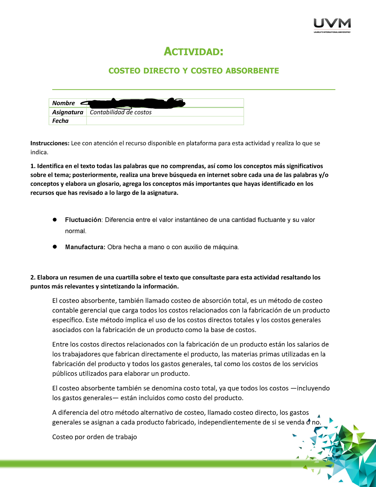 Act Cuadro Comparativo Actividad Costeo Directo Y Costeo Hot Sex