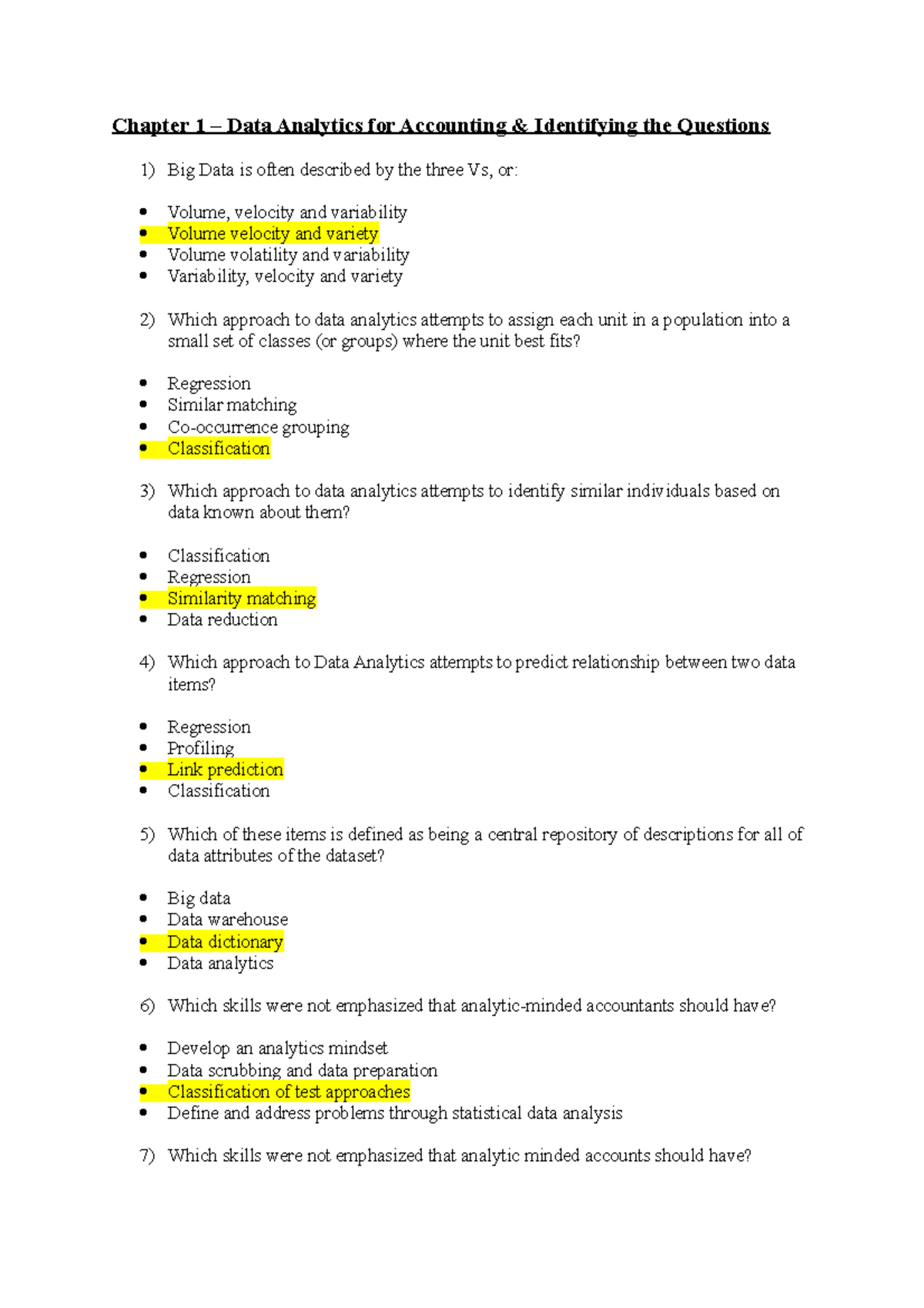 MC Answers - Chapter 1 – Data Analytics For Accounting & Identifying ...