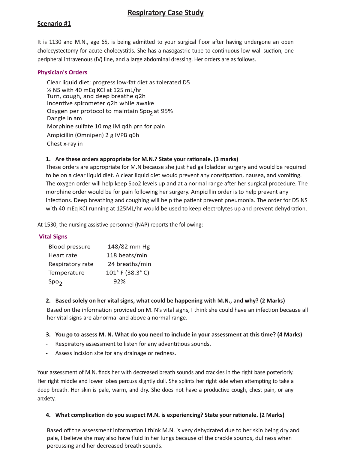 respiratory case study for nursing students