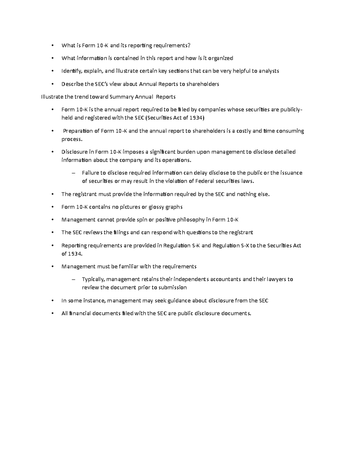 10k - Lecture notes 3 - What is Form 10-K and its reporting ...