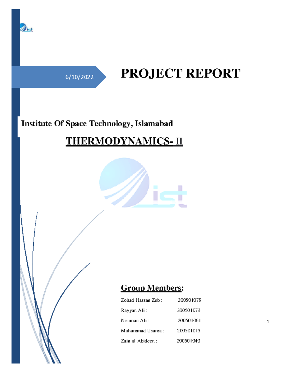 Thermo 2 Project . Final - 1 6/10/ PROJECT REPORT THERMODYNAMICS- II ...