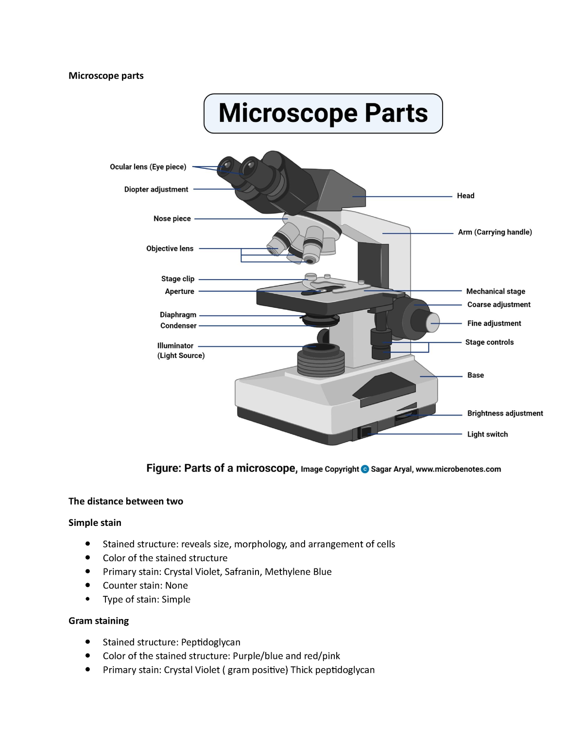 Microscope parts - Microscope parts The distance between two Simple ...