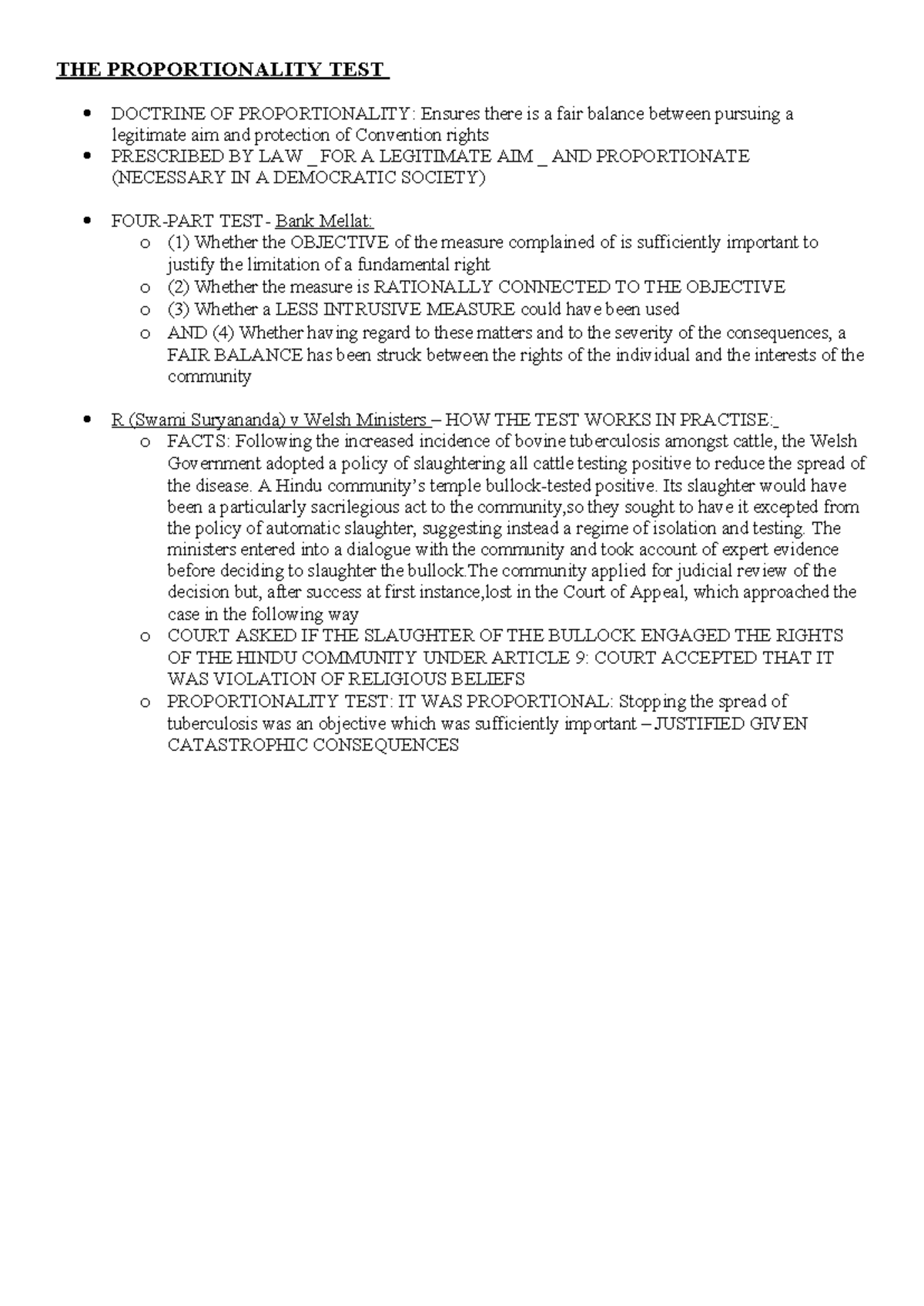 Qualified Rights - THE PROPORTIONALITY TEST DOCTRINE OF PROPORTIONALITY ...