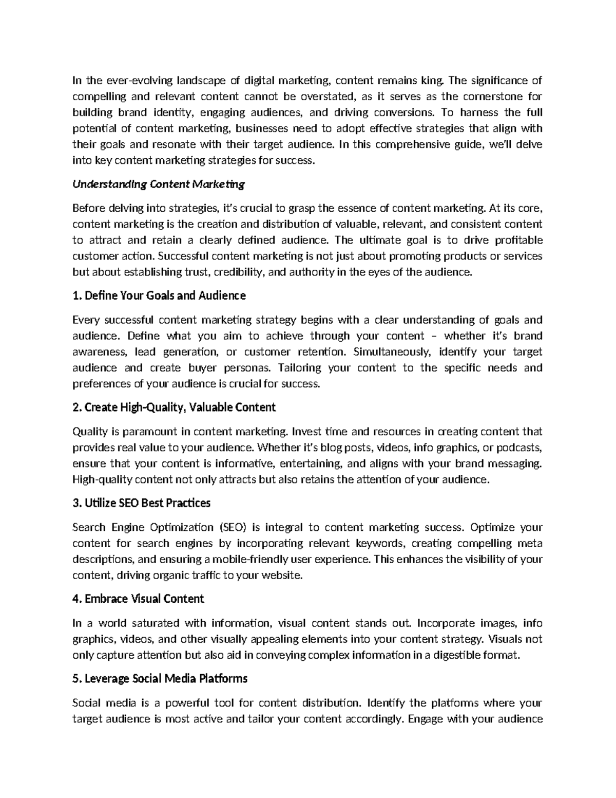 Content Marketing Strategies for Success A Comprehensive Guide - In the ...
