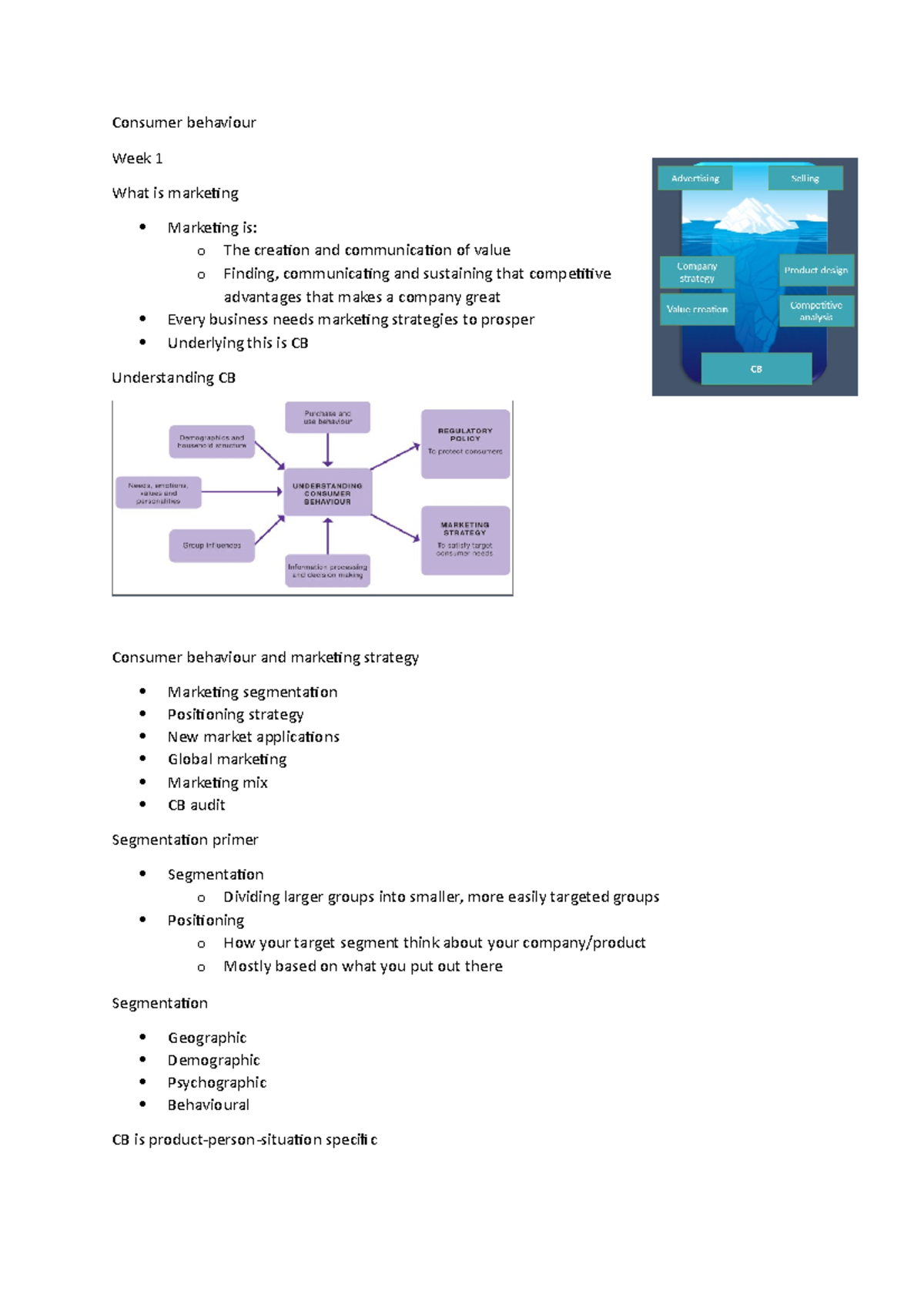 Consumer-behaviour - Lecture notes mixed - Consumer behaviour Week 1 ...