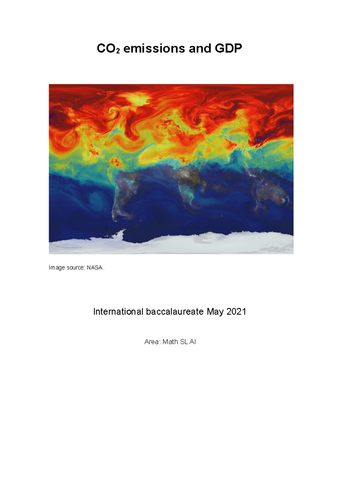 Math IA - mathematics internal assesment example - CO 2 emissions and ...