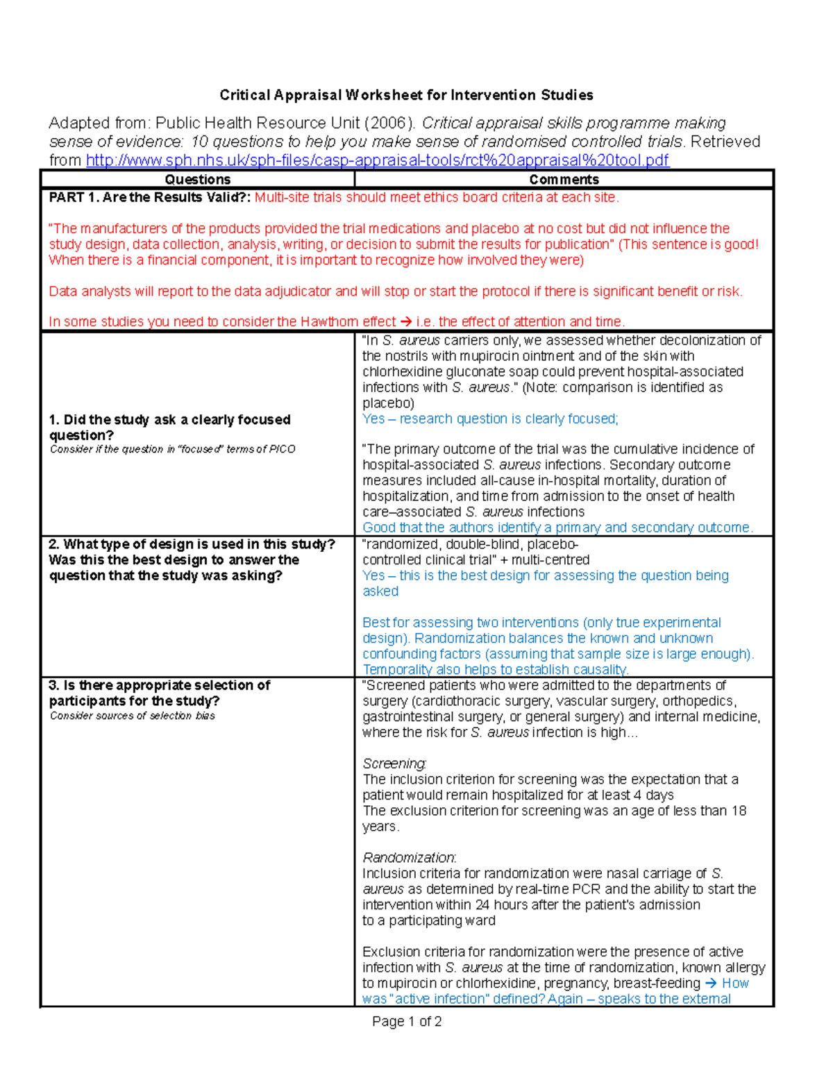 critical appraisal of a research paper tool