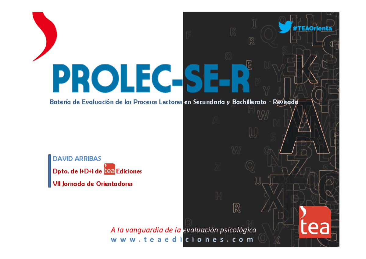 Prolec-SE-R Jornada Orientadores - ####### Batería de Evaluación de los ...