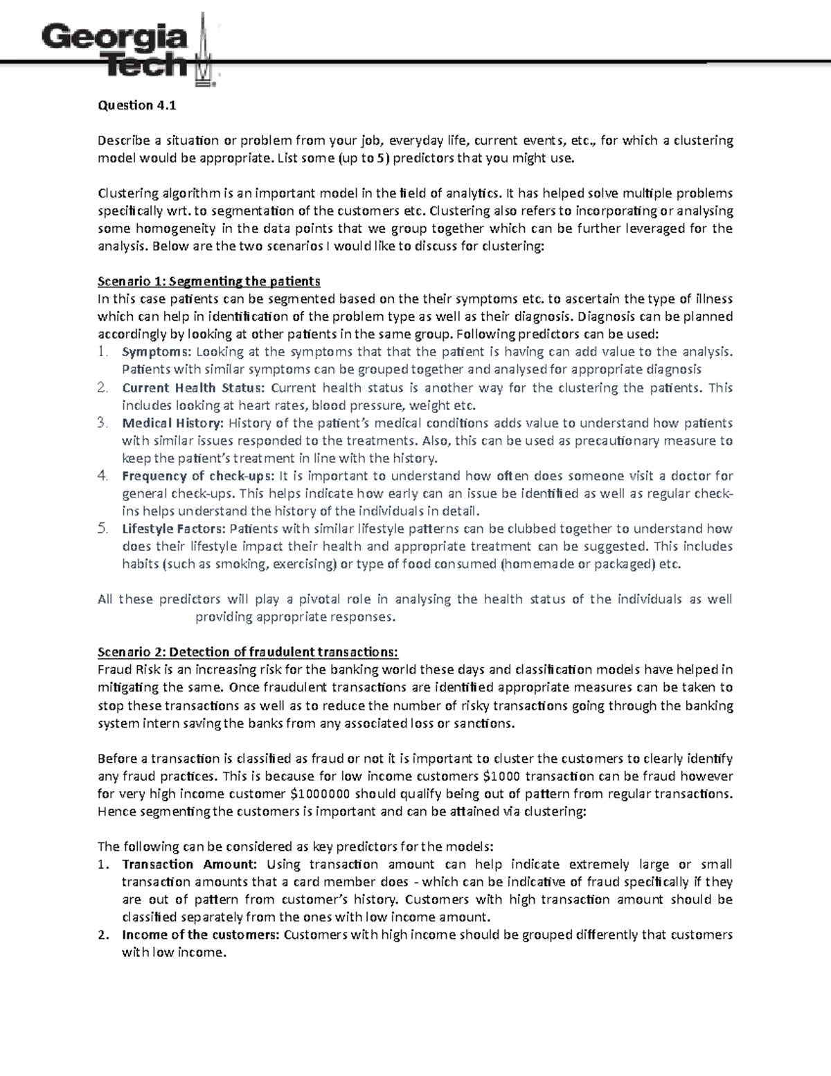 Solution 4 - k-means description - Ques%on 4. Describe a situa,on or ...