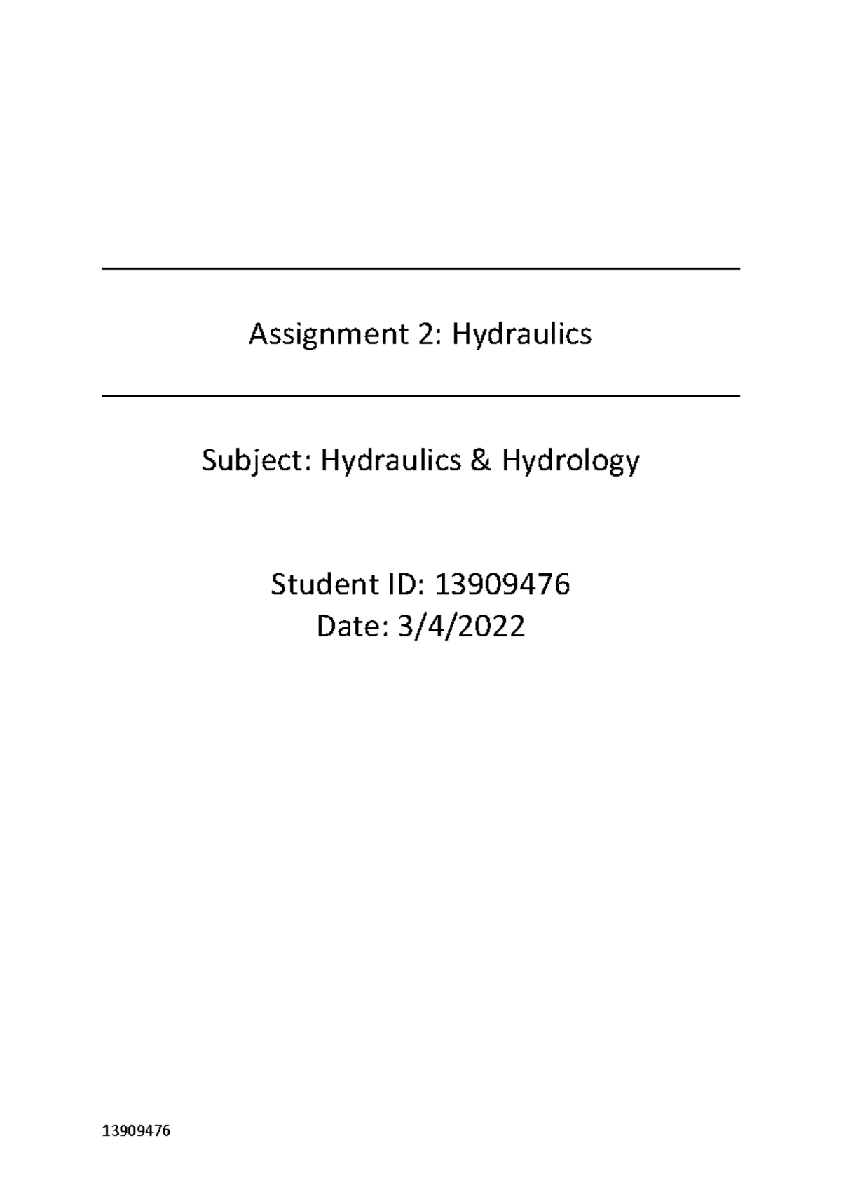 AT3 hydraulics assn 2 channel design 048362 Assignment 2