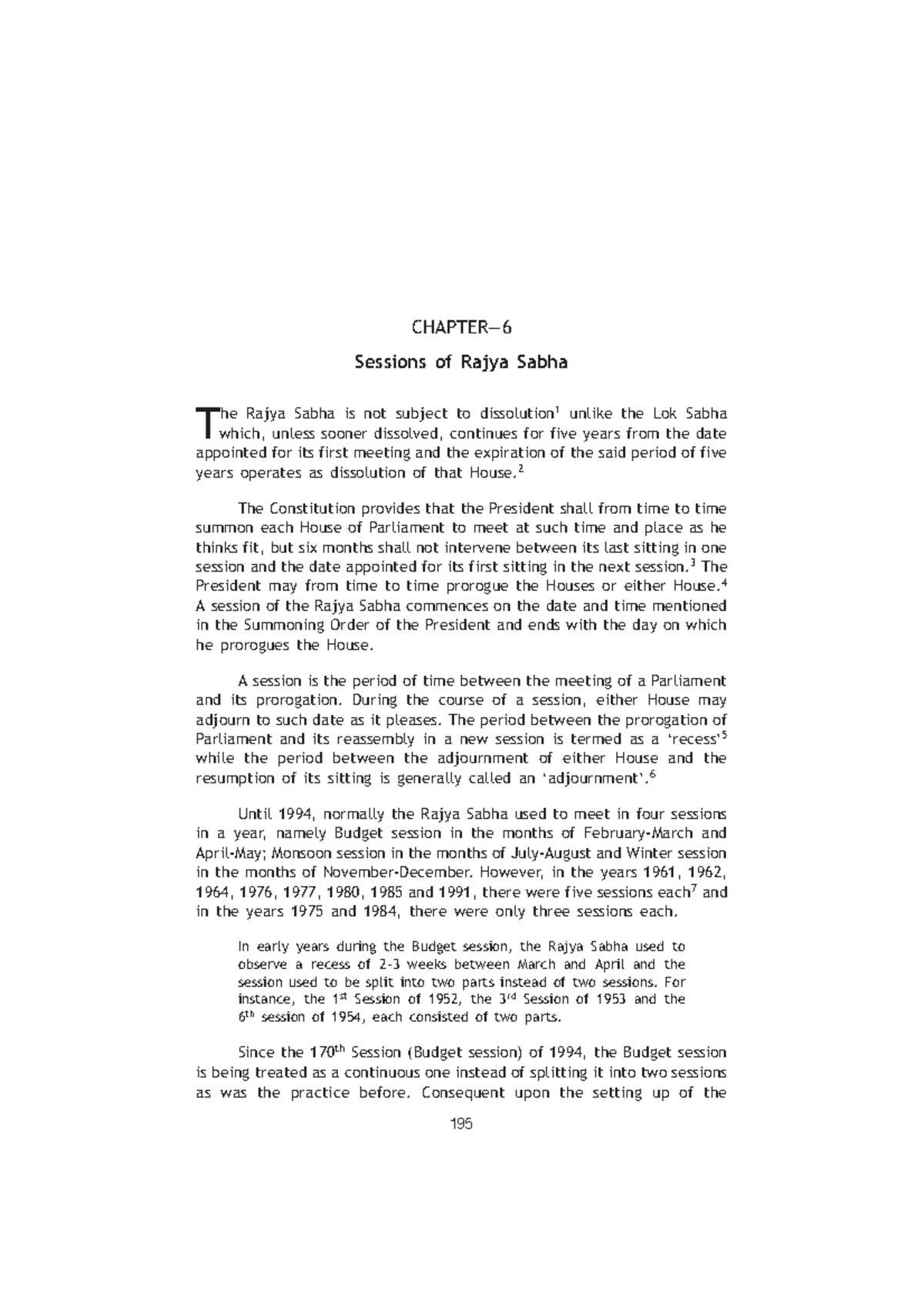 Chapter 6 Summary forensic science CHAPTER— Sessions of Rajya Sabha