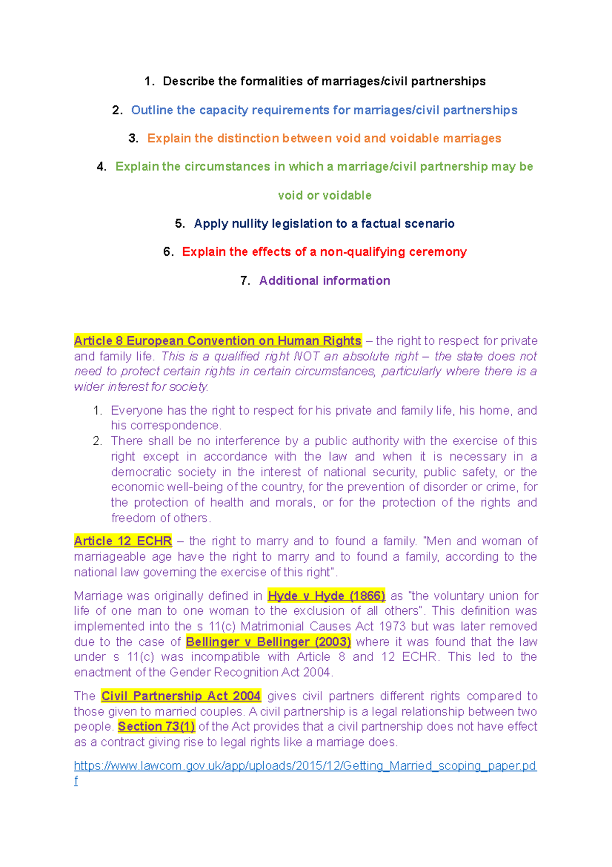 1. Marriage And Civil Partnerships - 1. Describe The Formalities Of ...