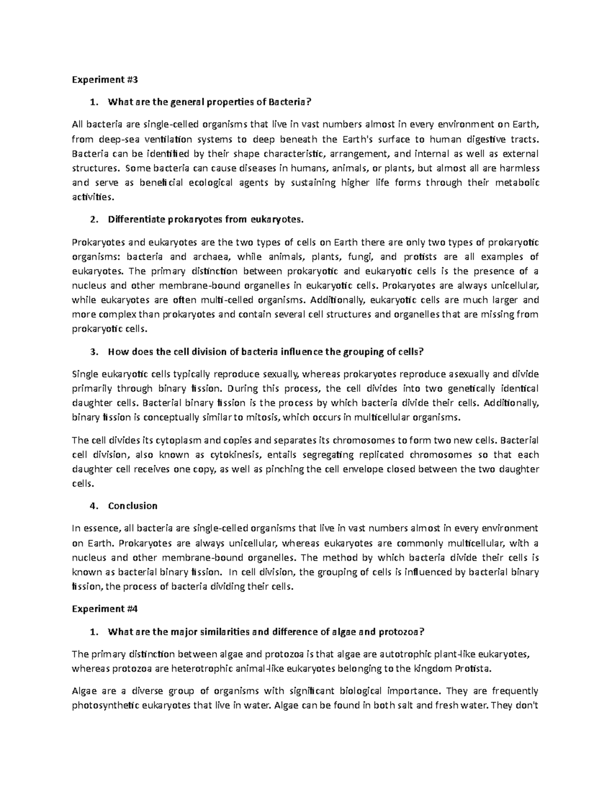 EXP 3-5 Micropara - experiment number 3-5 answers - Experiment # What ...