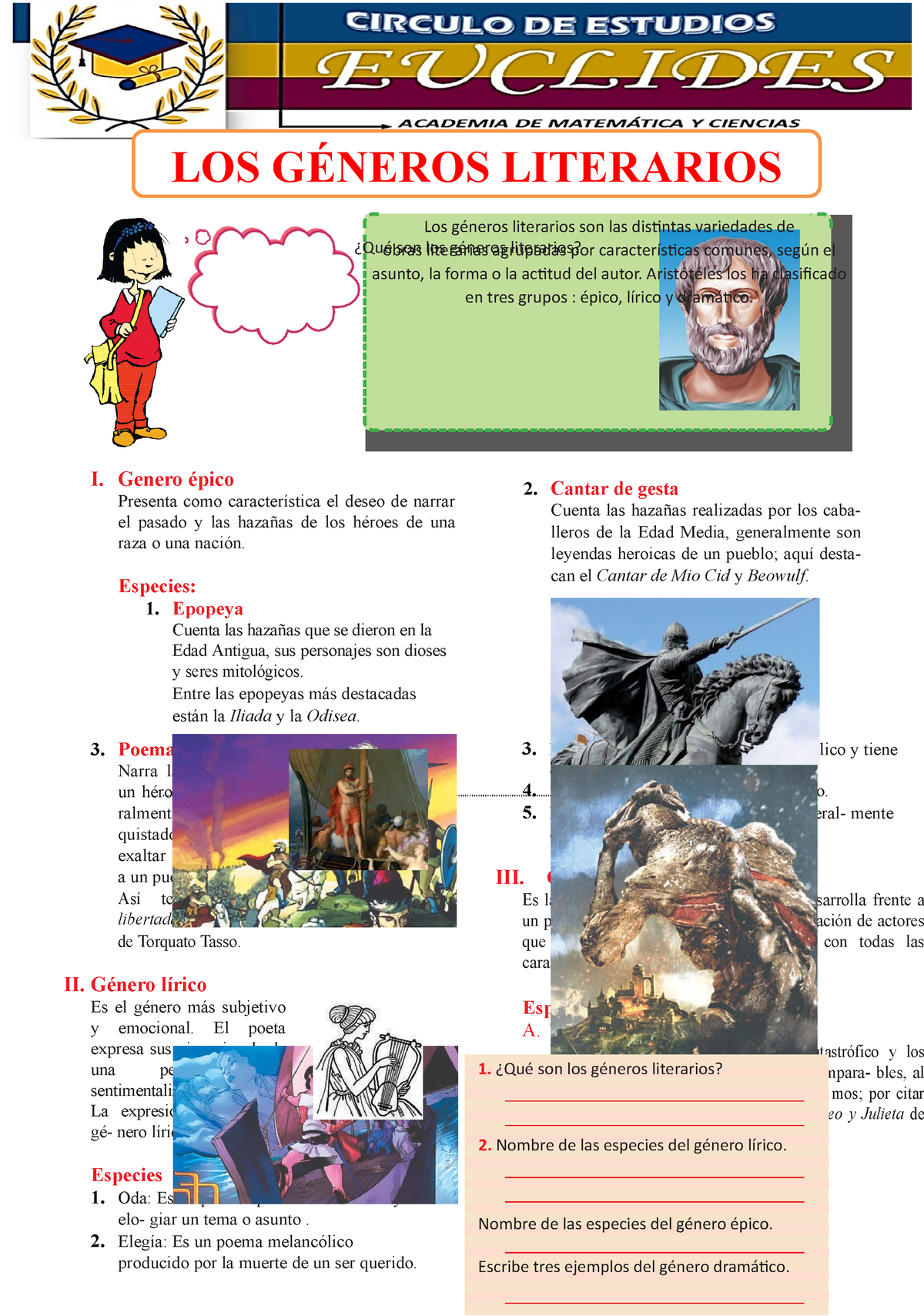 Tema N° 02 Los Géneros Literarios ¿qué Son Los Géneros Literarios Los Géneros Literarios Son 2690