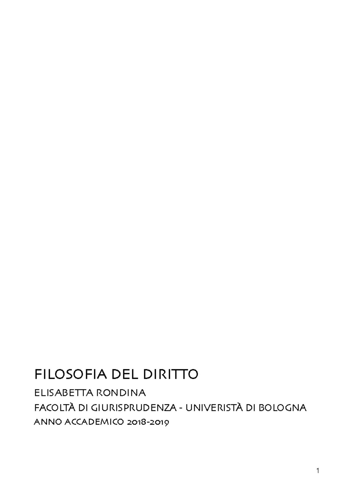 Filosofia Del Diritto - FILOSOFIA DEL DIRITTO ELISABETTA RONDINA ...