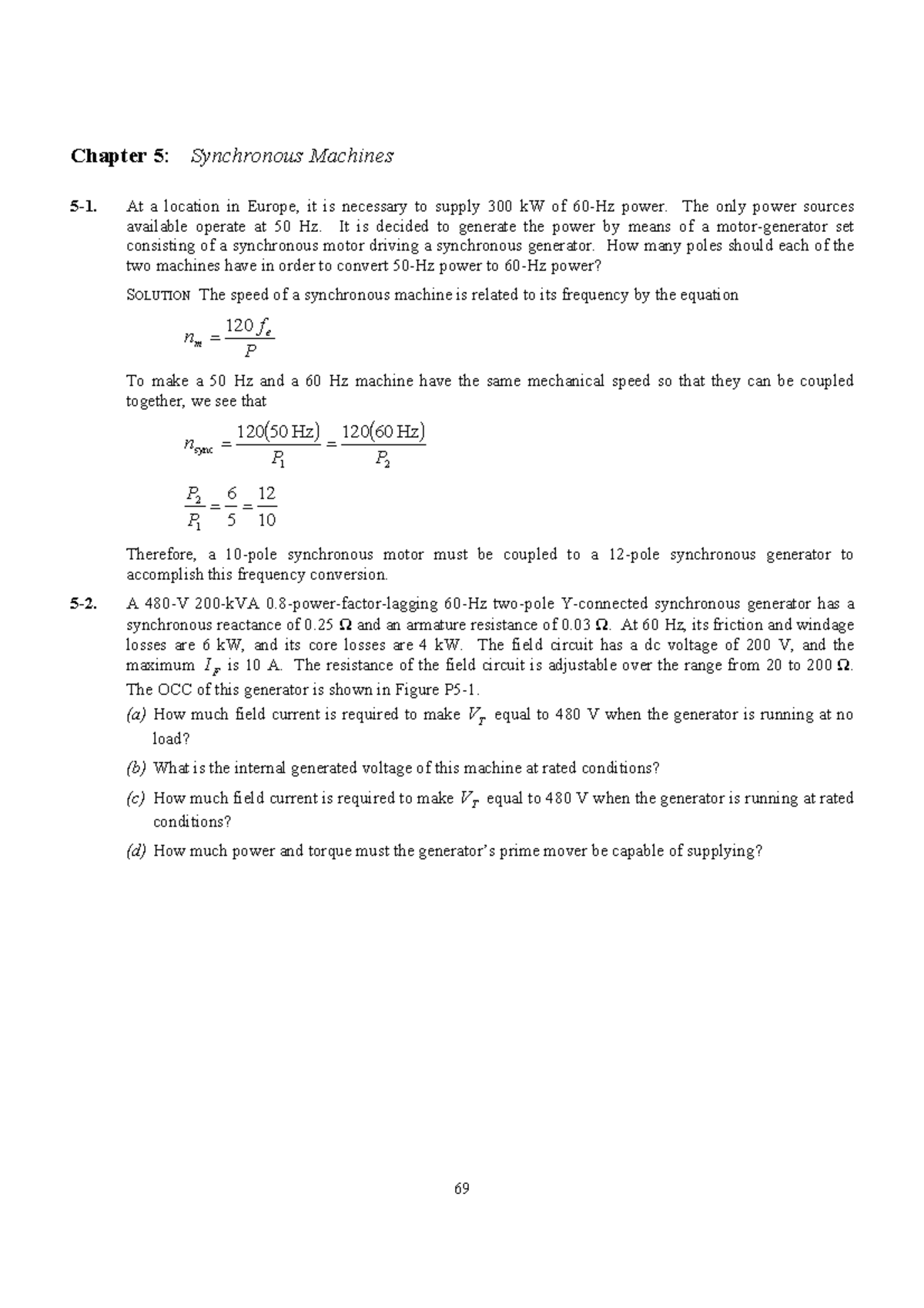 Electric Machinery And Power System Fundamentals13 Chapter 5