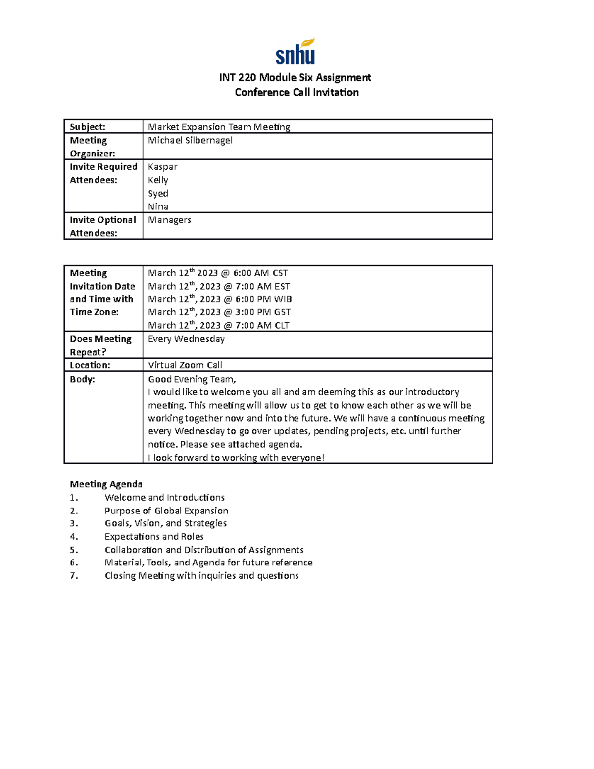 INT 220 Conference Call Invitation Template - INT 220 Module Six ...