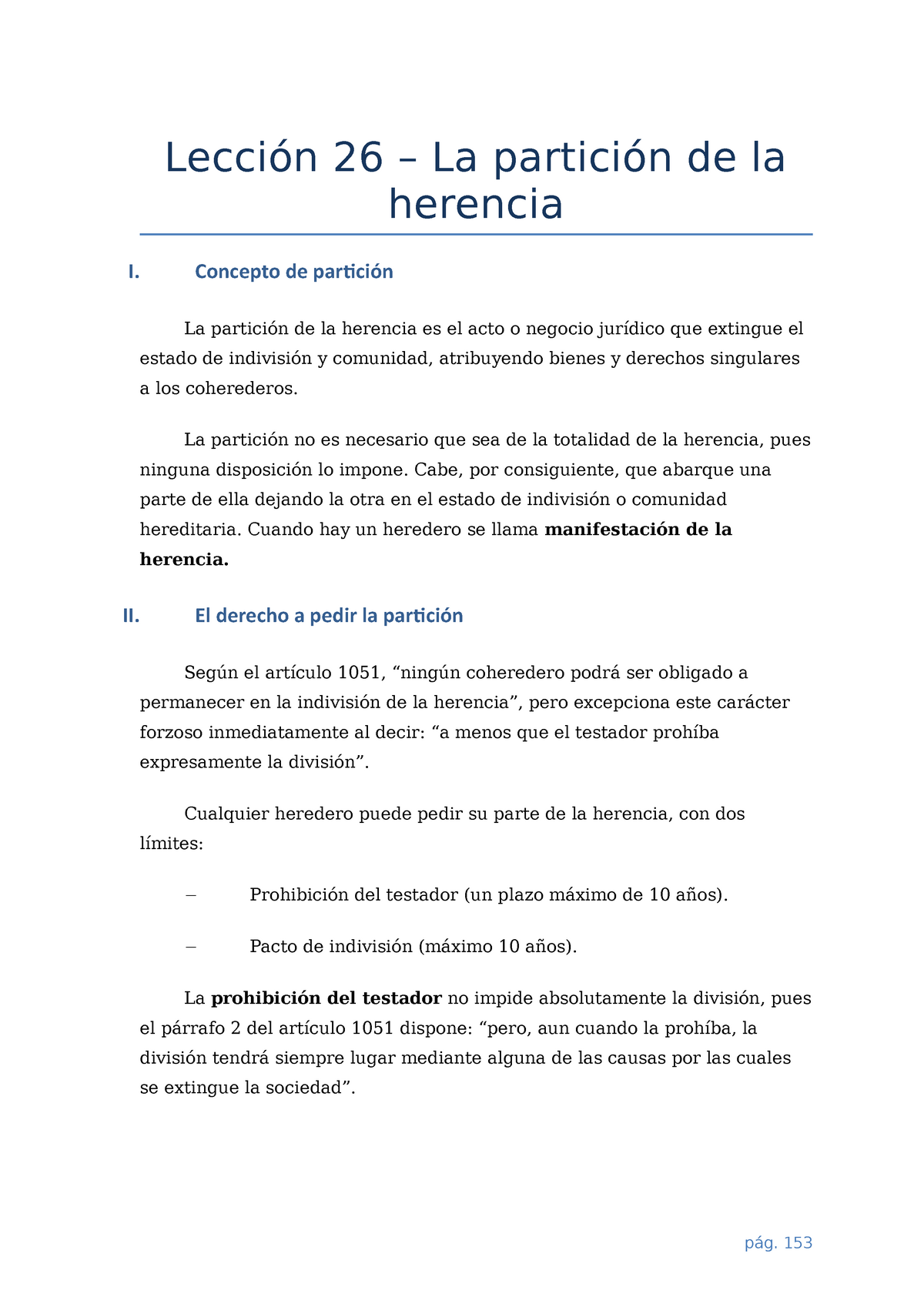 Lección 26 La Partición De La Herencia Concepto De Partición La Partición De La Herencia Es 1336