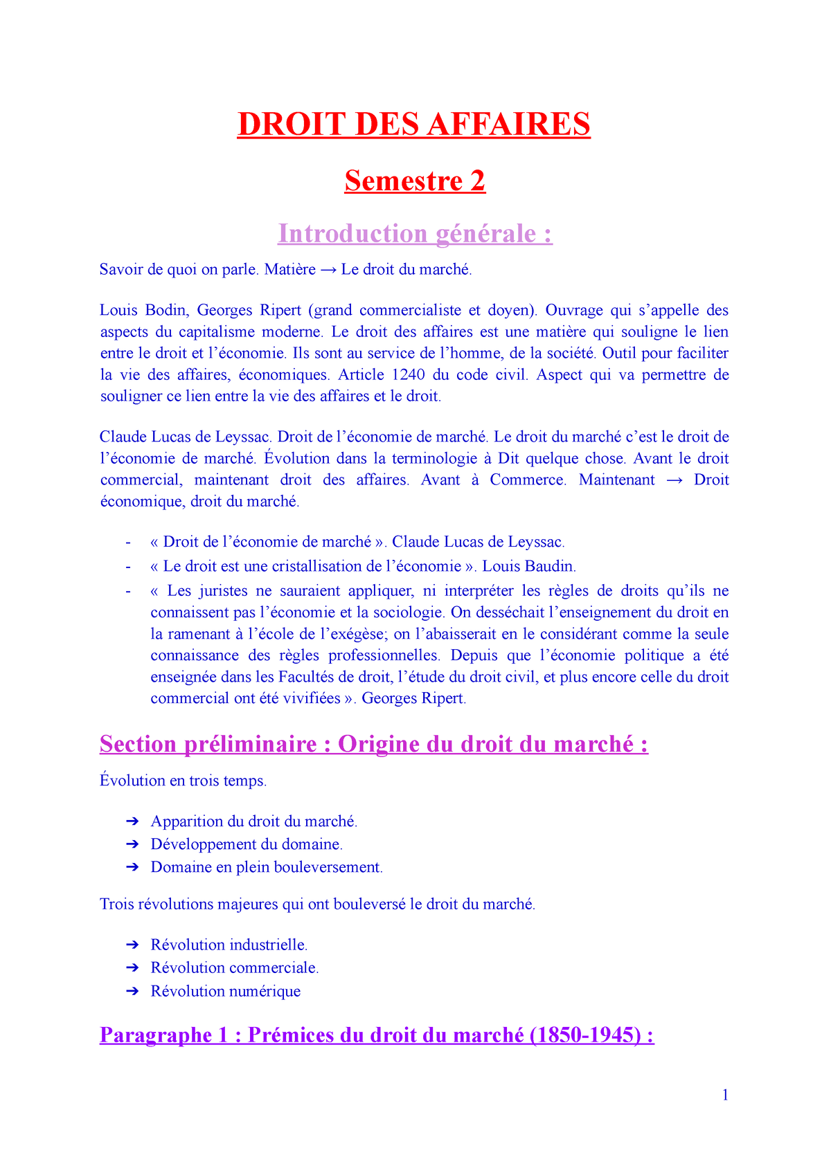 dissertation en droit des affaires