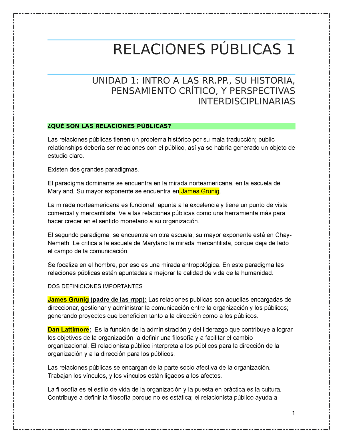 Relaciones Publicas 1 Resumen 2 Relaciones PÚblicas 1 Unidad 1 Intro A Las Rr Su Historia 2252