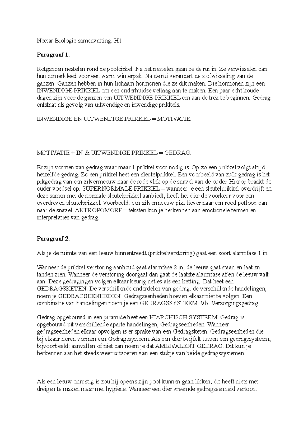 Nectar Biologie Samenvatting H1 Vwo 4 Nectar Biologie Samenvatting H Paragraaf 1 Rotganzen