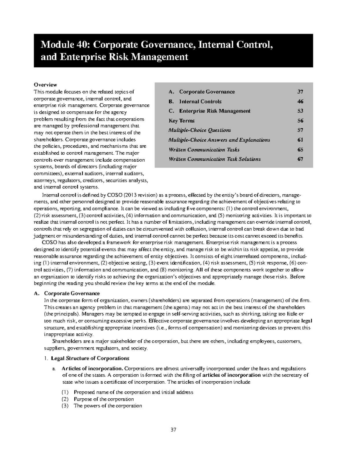 40 Corporate Governance Internal Control Enterprise Risk Management ...
