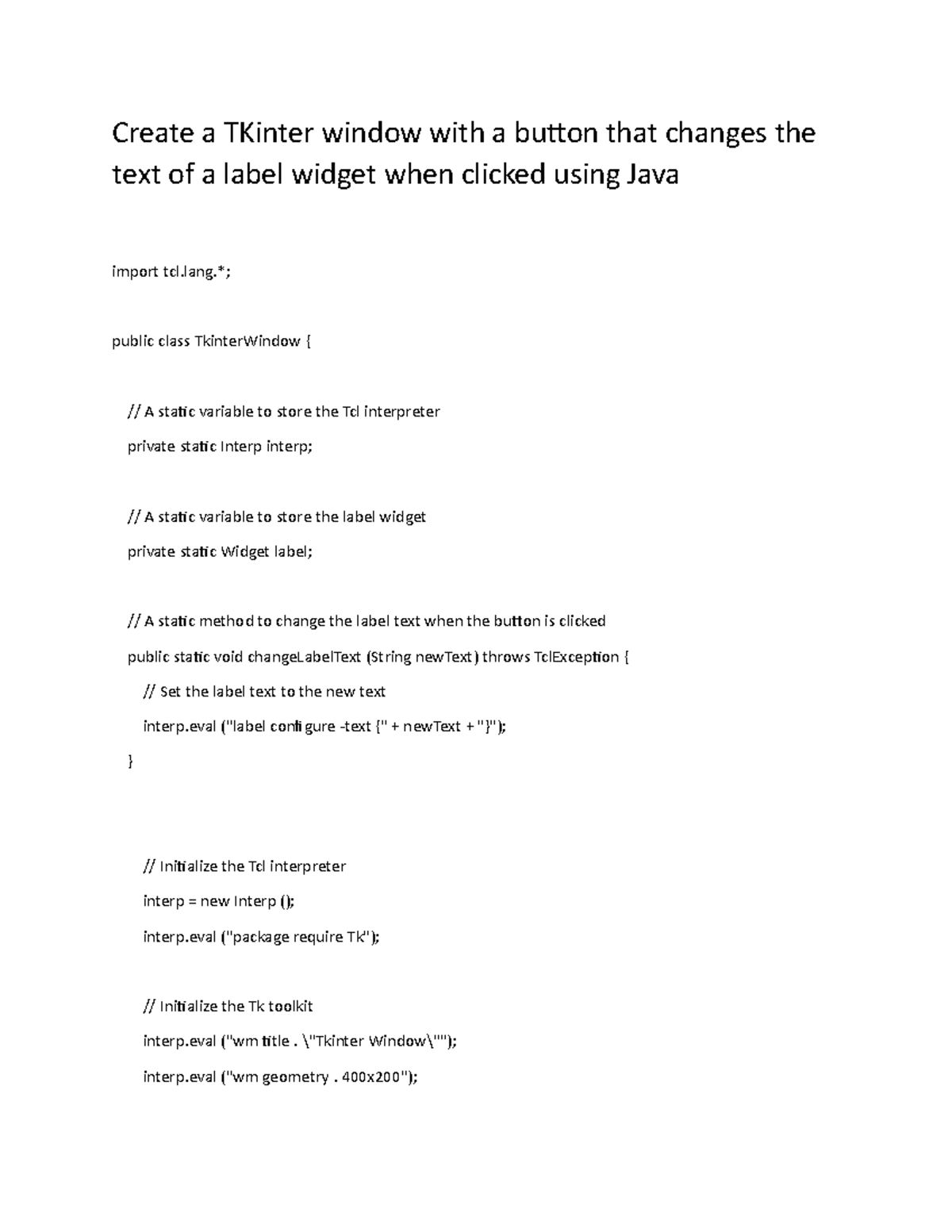Comp6076-label 04-java - Create a TKinter window with a button that ...