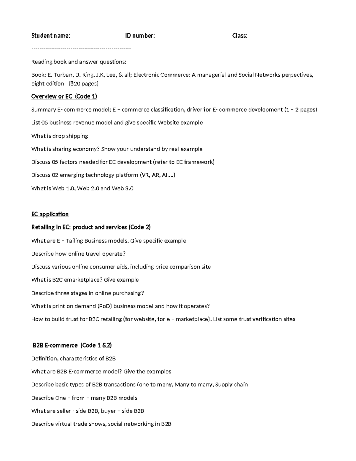 Book Summary for English Class Student name ID number Class