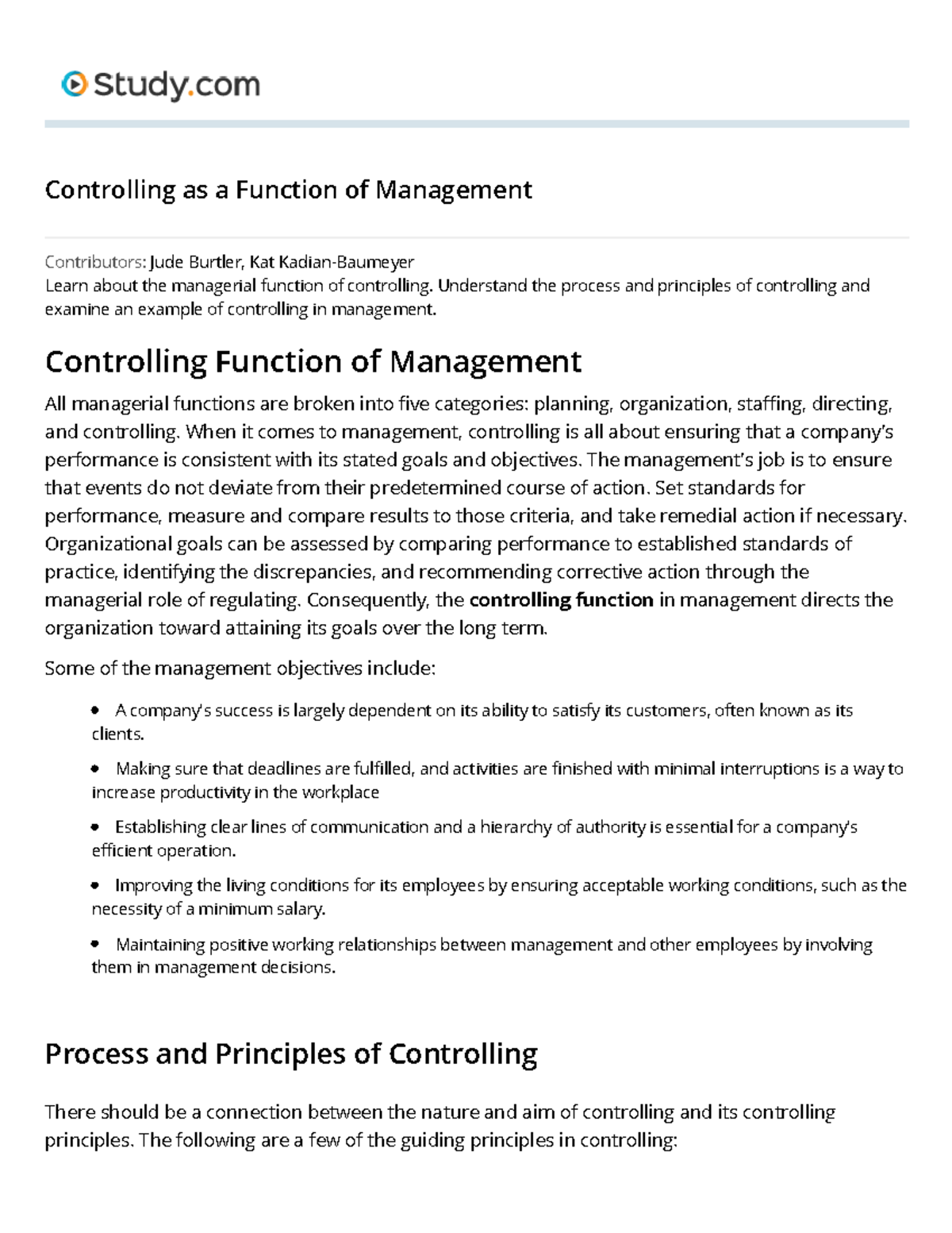 L5 Controlling as a Function of Management - Controlling as a Function ...