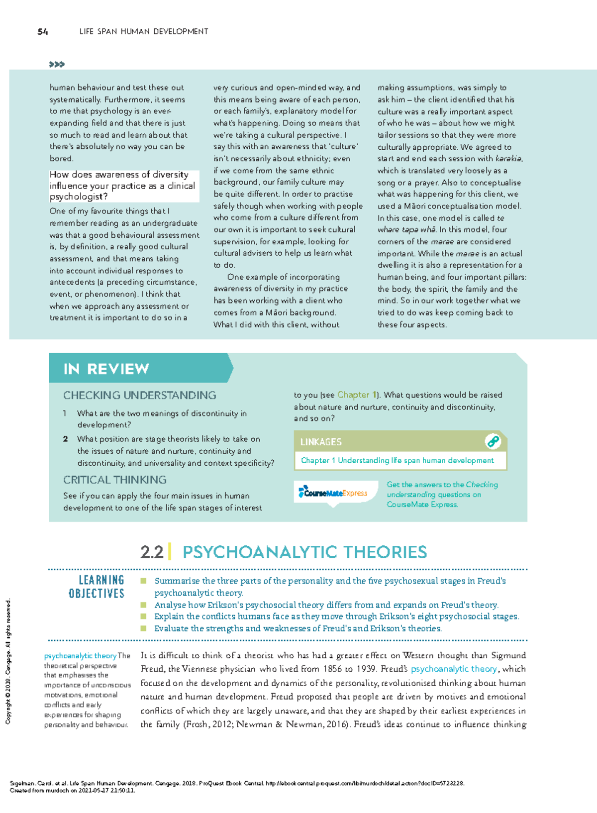 Textbook Chapter 2.2 - 54 LIFE SPAN HUMAN DEVELOPMENT human behaviour ...